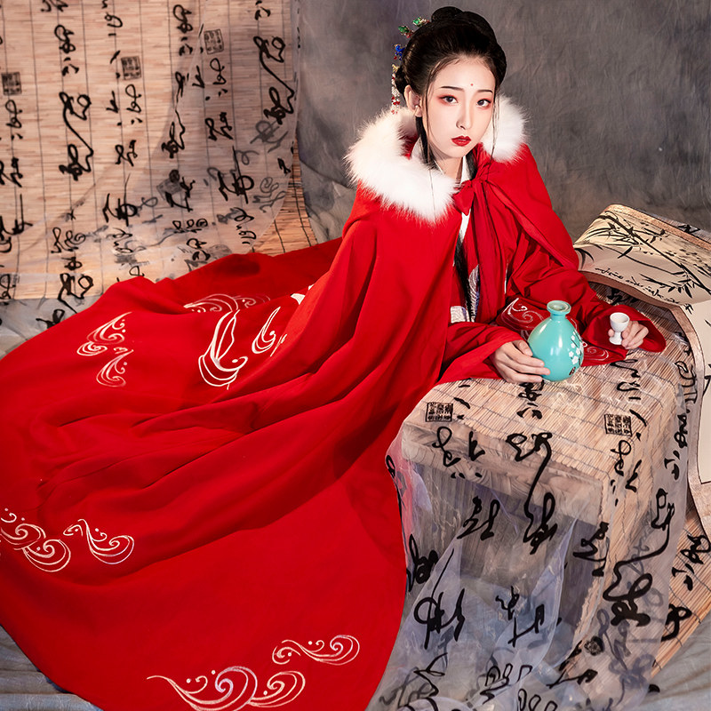 栾凰【云中仙】原创正品汉服女斗篷披风秋冬加绒加厚明制交领齐腰