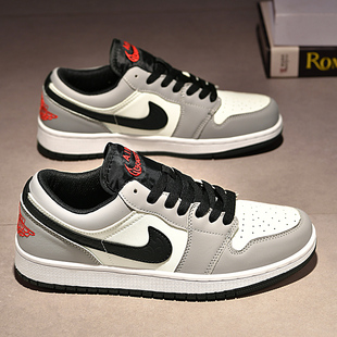 2026新款夏透气低帮莆田AJ男鞋aj1烟灰板鞋女款休闲鞋情侣运动鞋