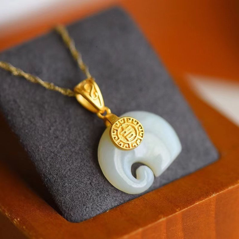 天然镶嵌吉祥象礼物女士吊坠包邮