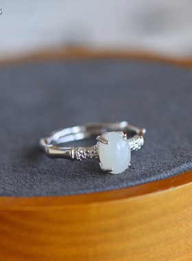 天然白玉送母亲礼物附证书戒指