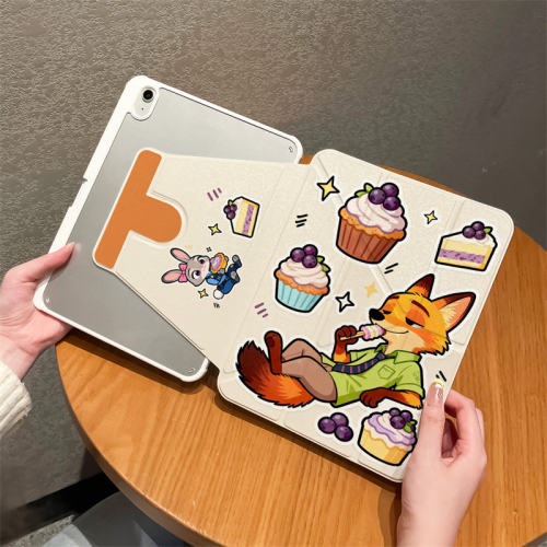 尼克朱迪iPad亚克力带笔槽保护壳