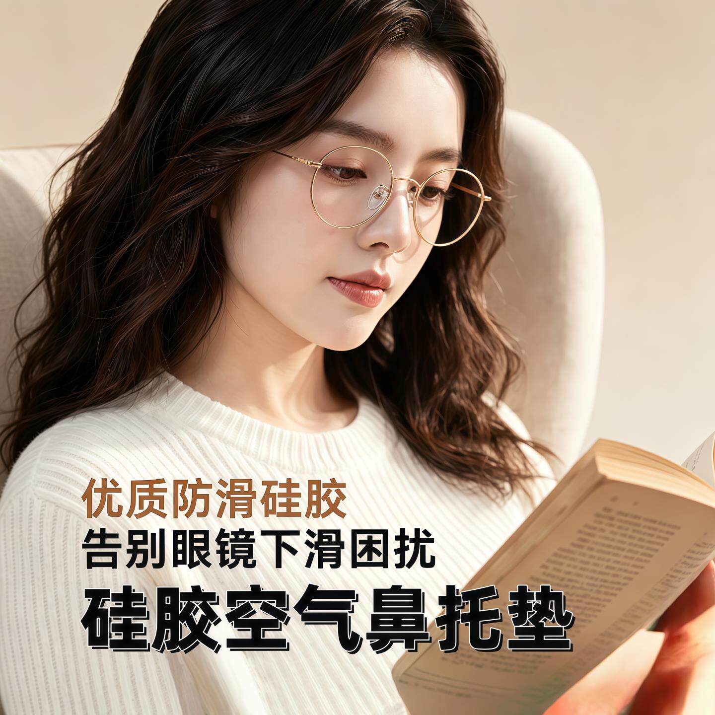 眼镜鼻托垫鼻子防脱落压痕防滑垫高神器太阳眼防压鼻梁矽胶气囊垫
