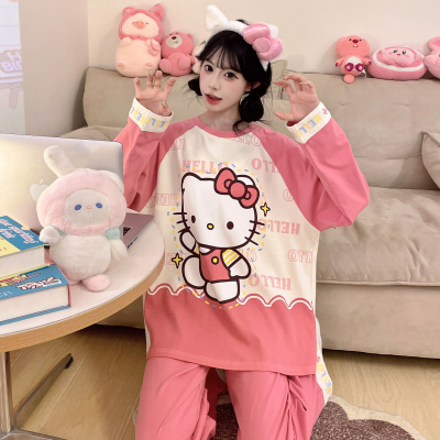 睡衣女士春秋纯棉长袖HelloKitty
