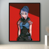 无畏契约周边装 饰画捷风jett挂画网咖电竞房潮流高级感游戏人物画