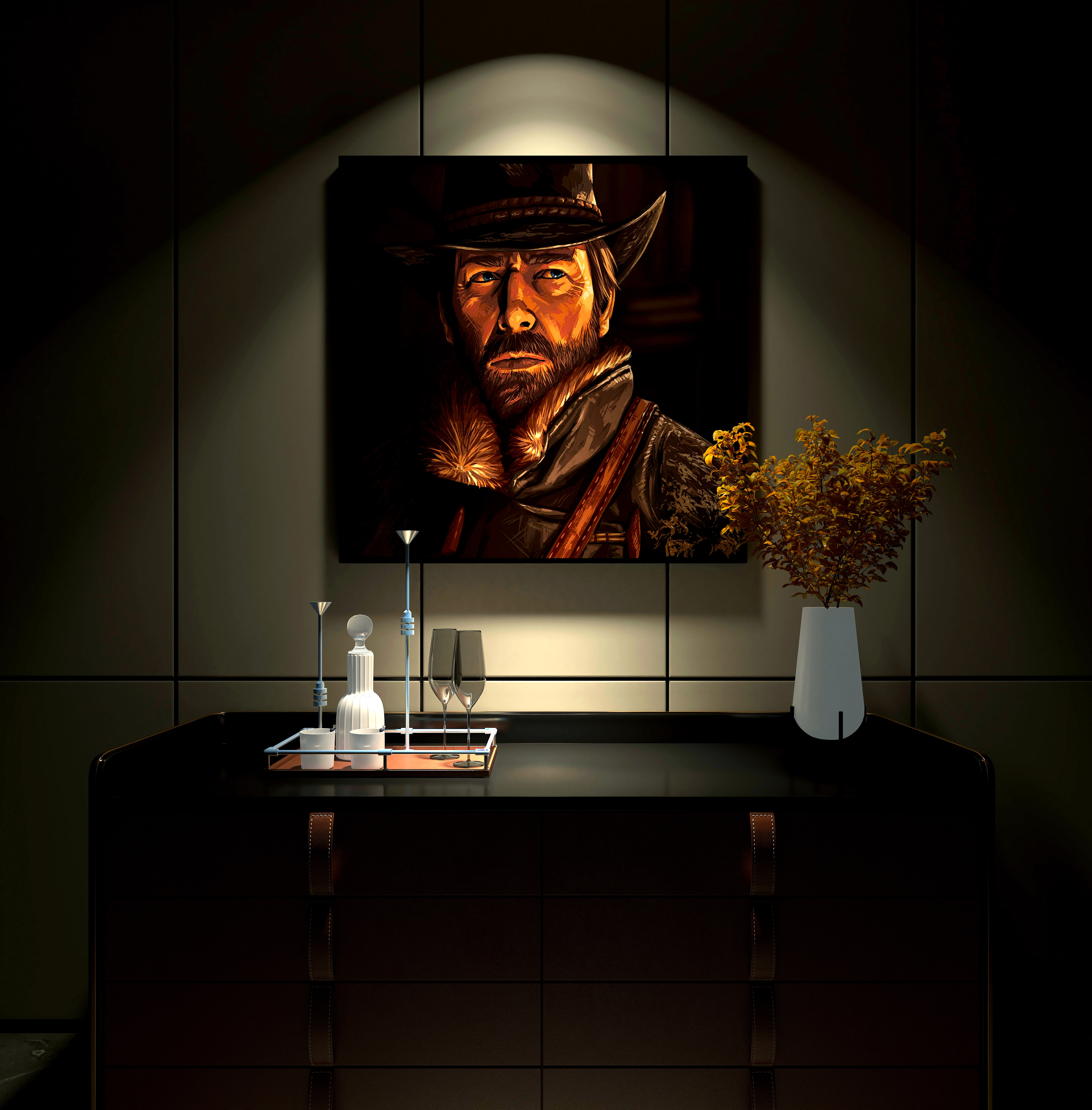 荒野大镖客2亚瑟装饰画卧室宿舍