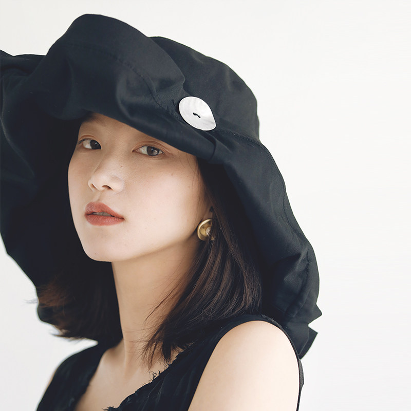 FUCHEMA夏季遮阳防晒帽防紫外线渔夫帽大檐薄款海边沙滩度假圆顶