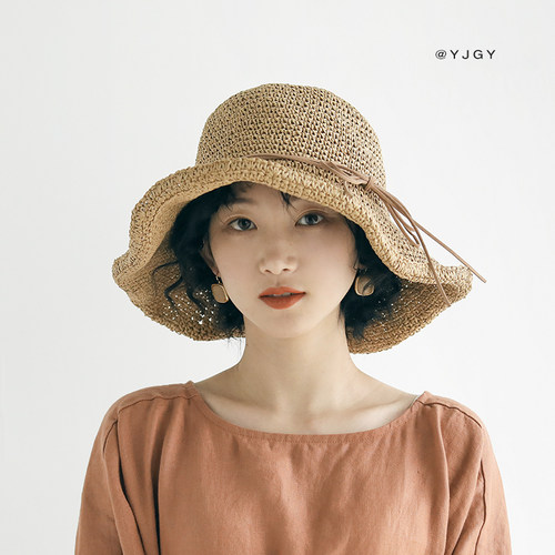 女夏季小清新防晒沙滩草帽