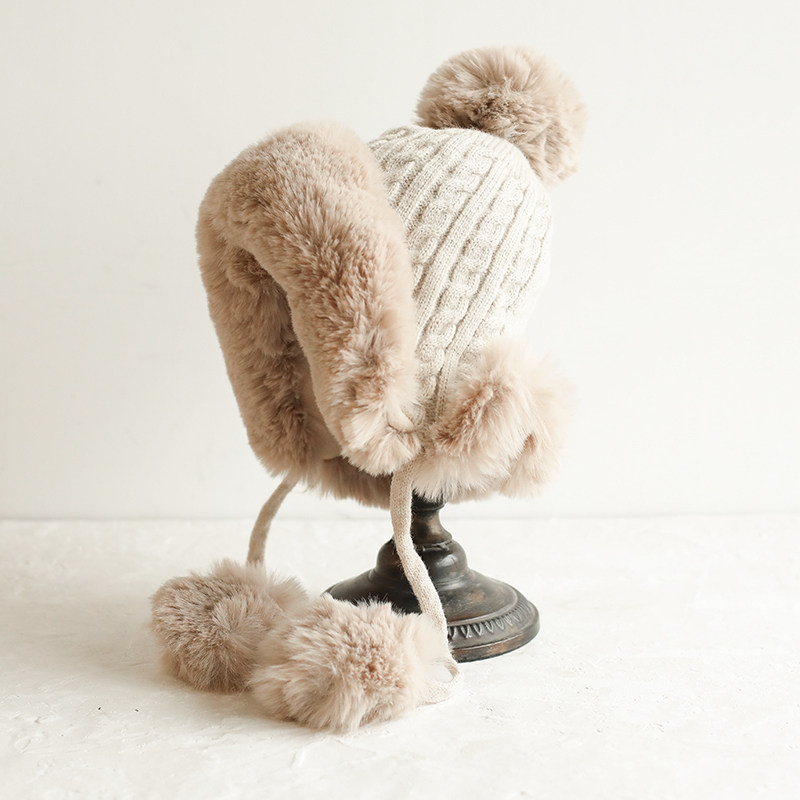 保暖柔软毛绒护耳帽子女秋冬百搭日系可爱冬季韩版加厚防风毛线帽,服饰配件/皮带/帽子/围巾,帽子,淘宝优惠券,粉丝福利购,淘宝优惠卷
