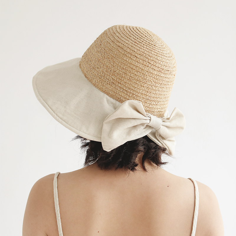 夏天拉菲草帽女韩版可折叠