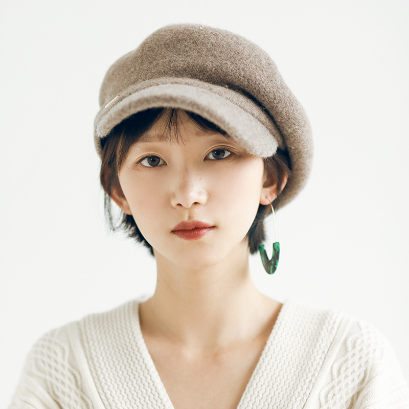 羊毛日系文艺画家韩版大报童帽子