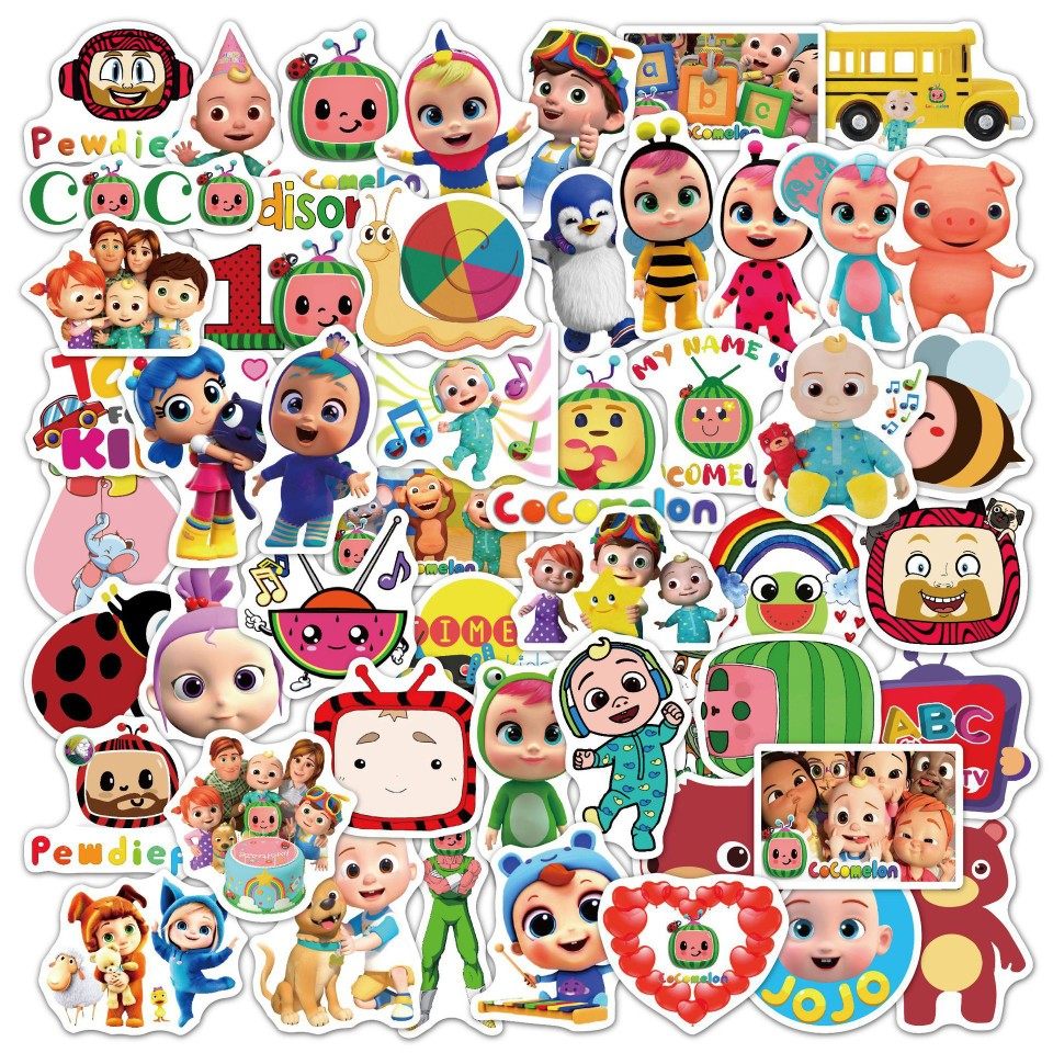 50张cocomelon超级宝贝飞侠儿童动画片卡通贴纸diy水杯手机壳装饰