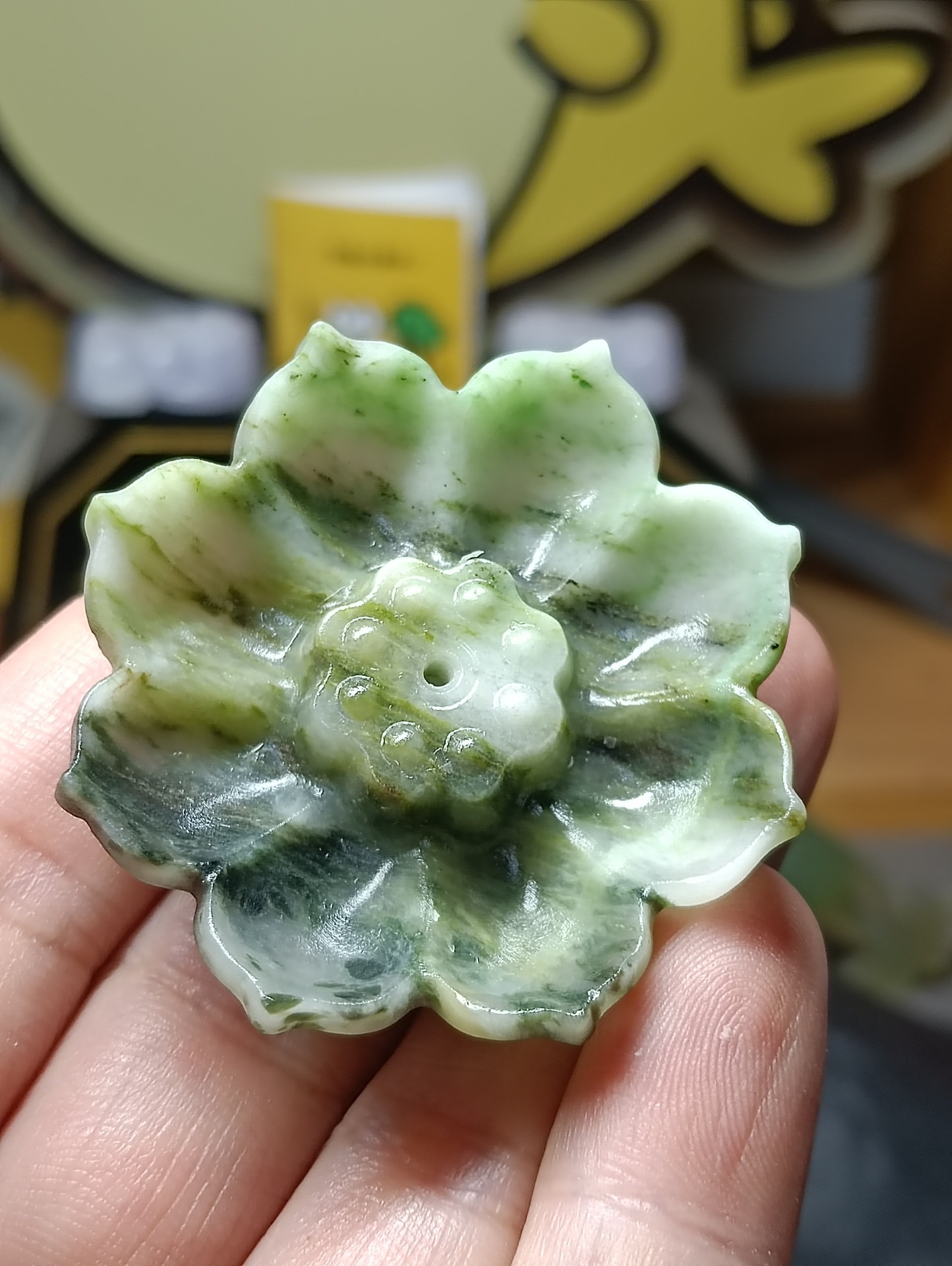 天然独山玉石一品清廉好运连连莲花佛系香插办公书桌茶宠小摆件