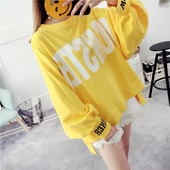 韩版 ins风糖果色春秋学生慵懒风长袖 卫衣女薄款 外套宽松上衣