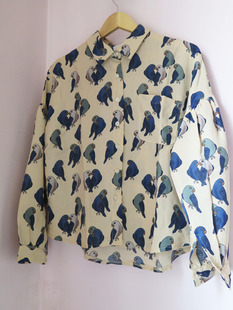 宽松 女士衬衫 小红书网红左岸潇夏季 特色印染扎染短款