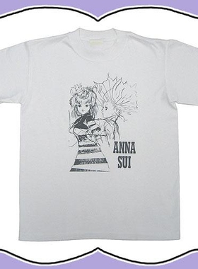 Anna Sui安娜苏摇滚娃娃FALL INVITE TEE白色T恤短袖