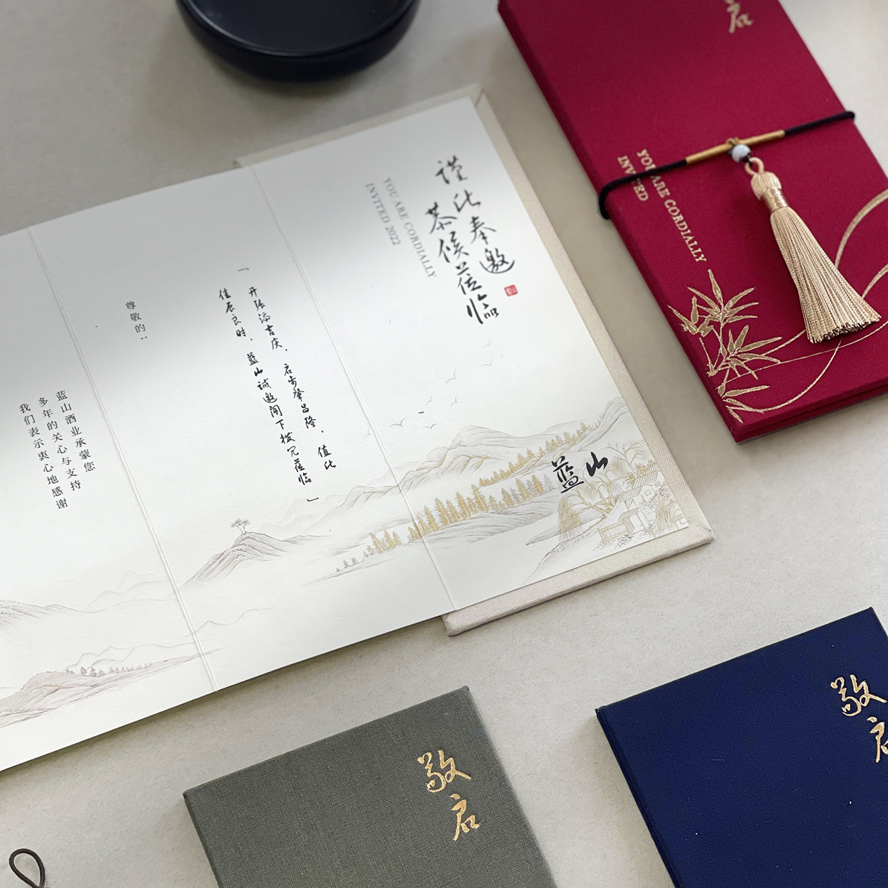 Marryso新中式高端定制商务邀请函 企业奏折请柬折页创意国潮中秋
