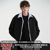 MIDASHAND男生格子拼接翻领夹克春秋新款 miu系假两件外套老钱风男