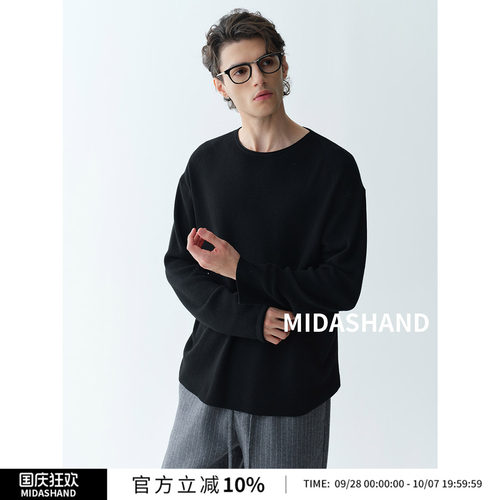 MIDASHAND山羊绒套头打底衫