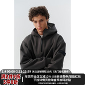 MIDASHAND 情侣 纯色半拉链帽衫 重磅500g连帽套头卫衣男士 春秋新款