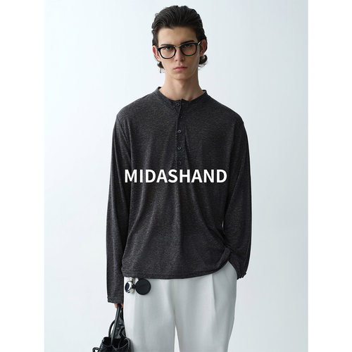 MIDASHAND老钱风亚麻休闲T恤