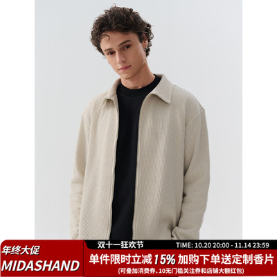 MIDASHAND复古男士翻领针织衫