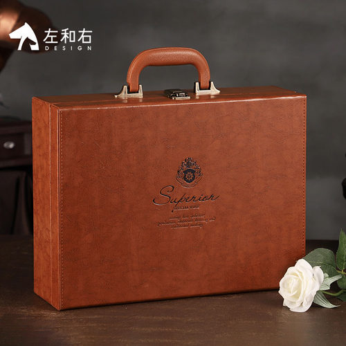 高档红酒盒左和右高档皮盒