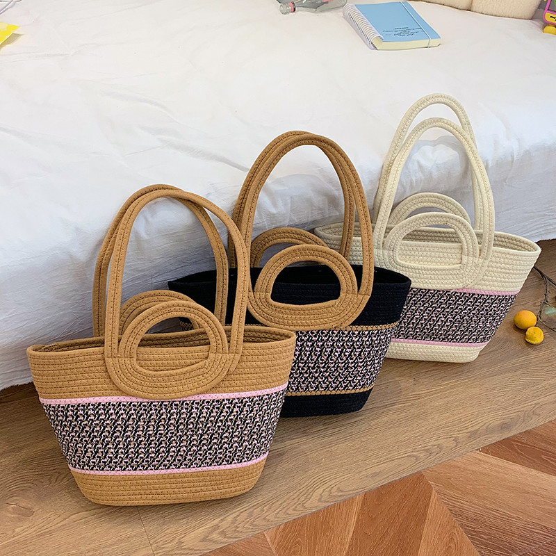 小众编织包大容量2026新款单肩手提包质感通勤海边沙滩手拎水桶包,箱包皮具/热销女包/男包,编织包,淘宝优惠券,粉丝福利购,淘宝优惠卷