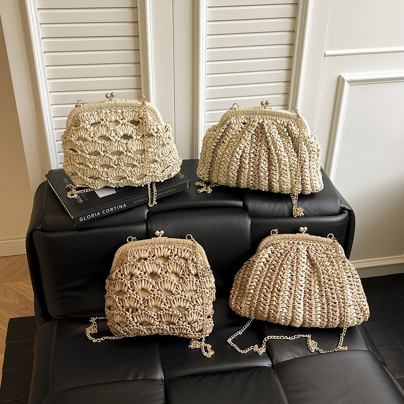 韩系小众编织手提贝壳包包女2026新款镂空度假风休闲单肩斜挎包,箱包皮具/热销女包/男包,编织包,淘宝优惠券,粉丝福利购,淘宝优惠卷