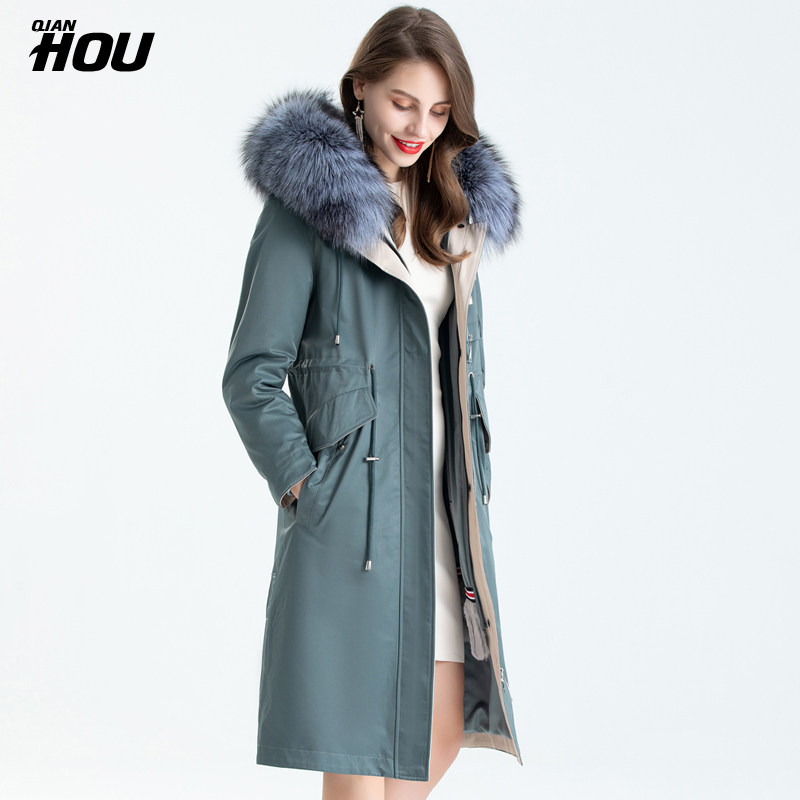 2020新款派克服女中长款冬獭兔毛内胆可拆狐狸毛领皮草外套年轻款|msdalam kategori Butik wanita / wanita, bulu - dari Buy2taobao.com untuk memberikan perkhidmatan ejen Taobao profesional membeli