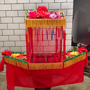 成人儿童旱船花轿道具小推车小花轿采莲船幼儿 儿童表演旱船道具