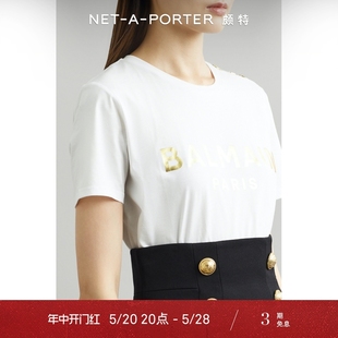 BALMAIN早春女纽扣缀饰印花 款 恤netaporter 经典