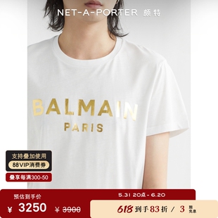 男品牌标志印花棉质T恤NAP颇特 款 经典 BALMAIN 夏季