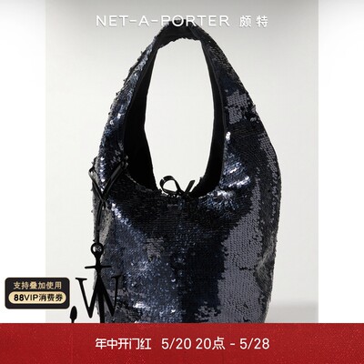 [新品]JW Anderson  女正反两用人造漆皮边饰亮片手提包NAP颇特