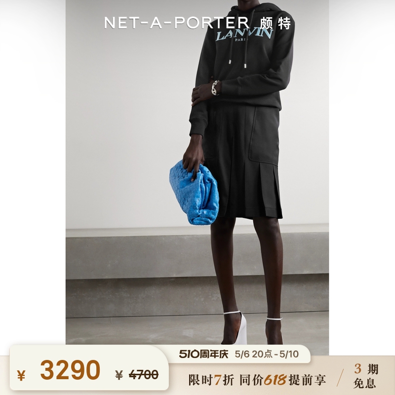 [经典款]Lanvin 早春女黑色连帽套头卫衣NAP/NET-A-PORTER颇特