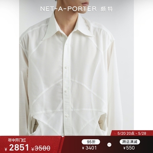 NAP PORTER颇特 NET Cornerstone 春男宽松挖剪绉纱衬衫 新品