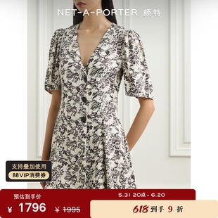 女花卉印花斜纹布连衣裙NAP PORTER颇特 NET GANNI 夏季 新品