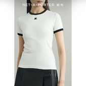 NET PORTER颇特 早春女贴花滚边T恤NAP COURREGES