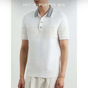 春季 NAP颇特 Wales Bonner Polo衫 新品 男条纹混纺针织短袖