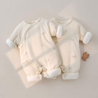 纯棉衣服初生婴幼儿保暖冬季
