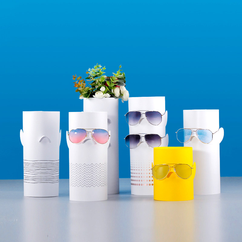 太阳镜收纳架圆筒展示架眼镜店高柜矮柜开放柜台创意装饰陈列摆件