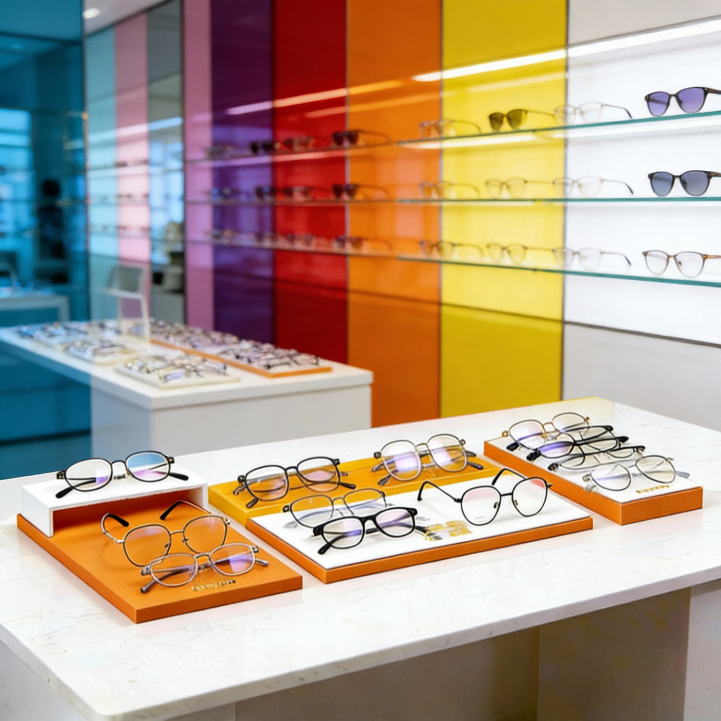 眼镜店柜台展示托盘中岛展示架太阳镜墨镜展示盒陈列装饰眼睛支架,商业/办公家具,眼镜货架,淘宝优惠券,粉丝福利购,淘宝优惠卷