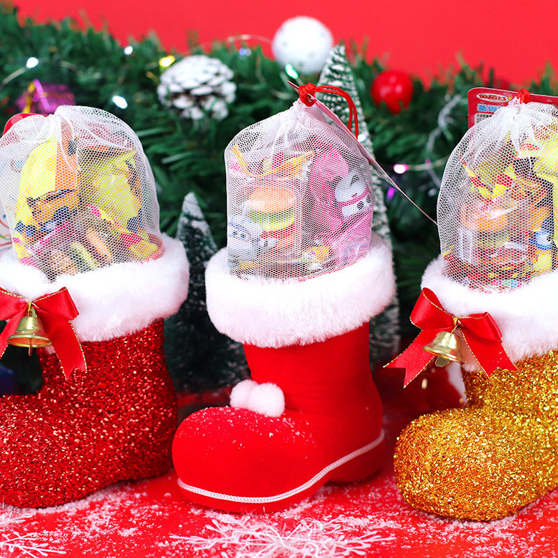 圣诞靴糖果圣诞节鞋子儿童零食棒棒糖节日氛围平安夜礼物软糖