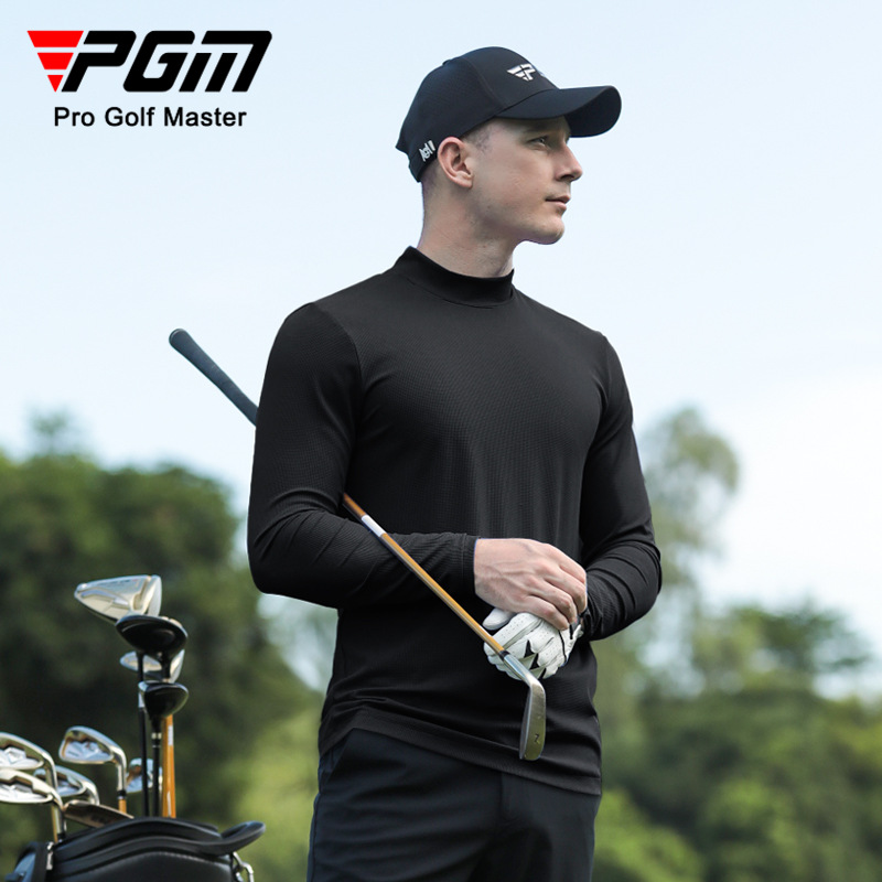 PGM高尔夫服装男长袖T恤秋冬运动球衣男装衣服圆领设计弹力打底衫