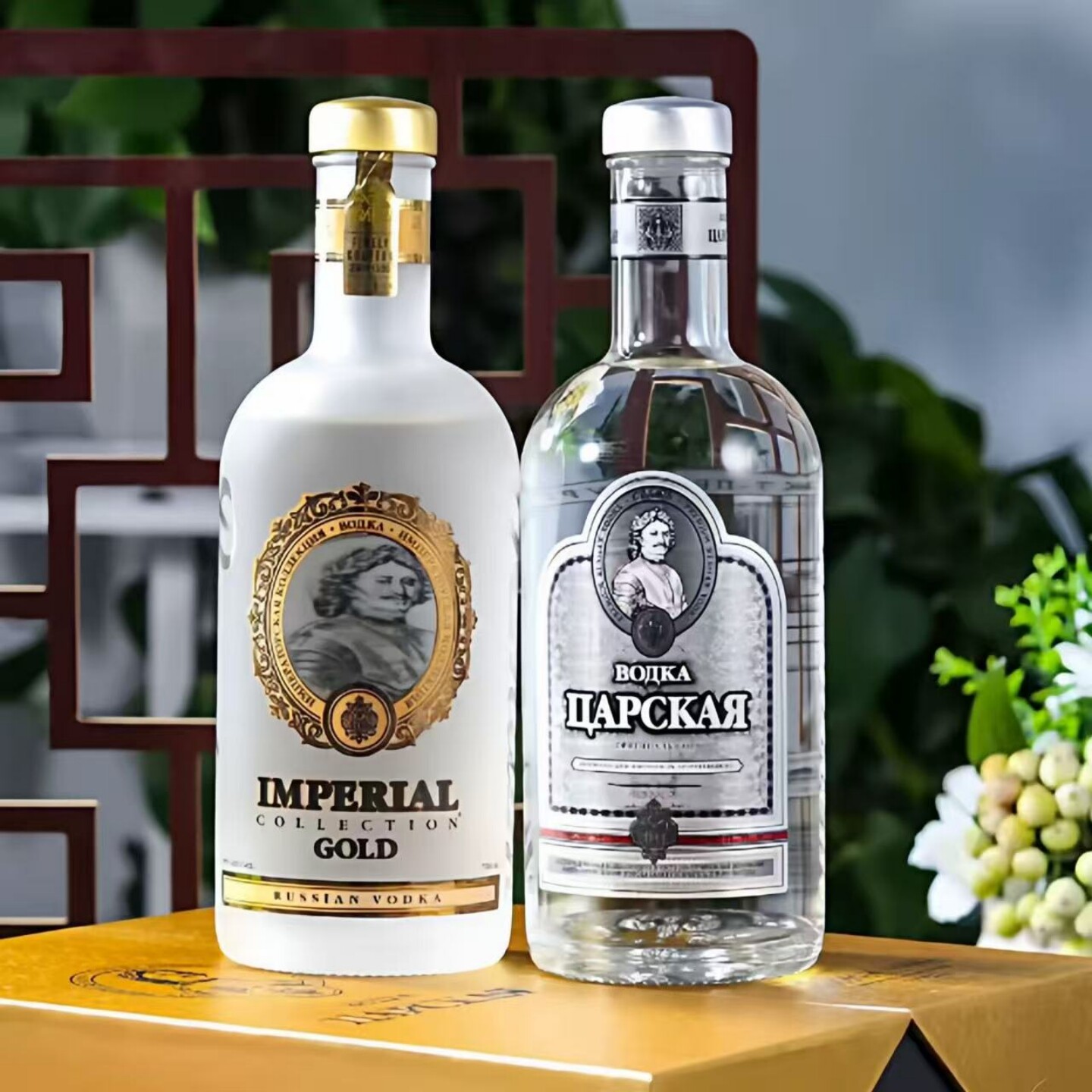 俄罗斯沙皇伏特加原装进口高档礼盒原味金樽银尊洋酒系500ml40度