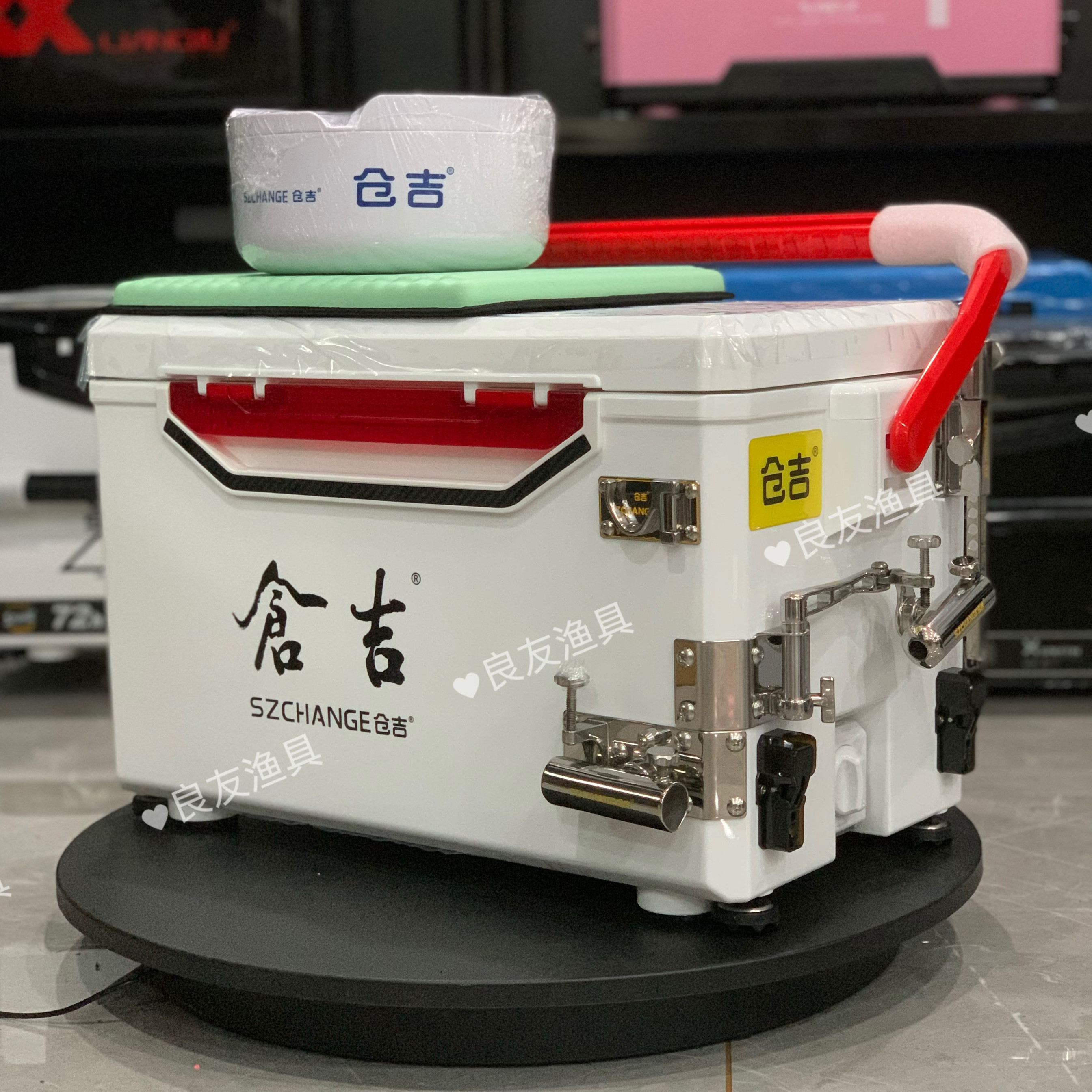 仓吉钓箱2700搭配仓吉不锈钢钓箱配件四腿升降多功能钓鱼箱全套