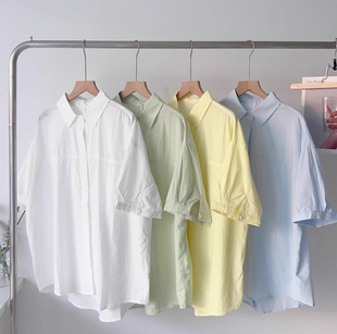 宽松法式 胖mm特大码 女夏季 衬衫 设计感小众衬衣百搭外套 300斤短袖