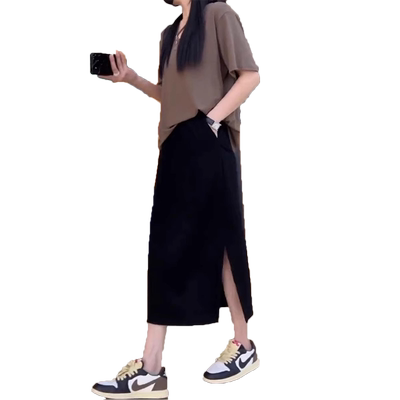 300斤大码高腰半身裙女弹力显瘦