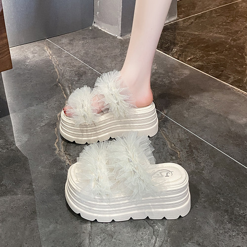 8cm厚底仙女风拖鞋女夏