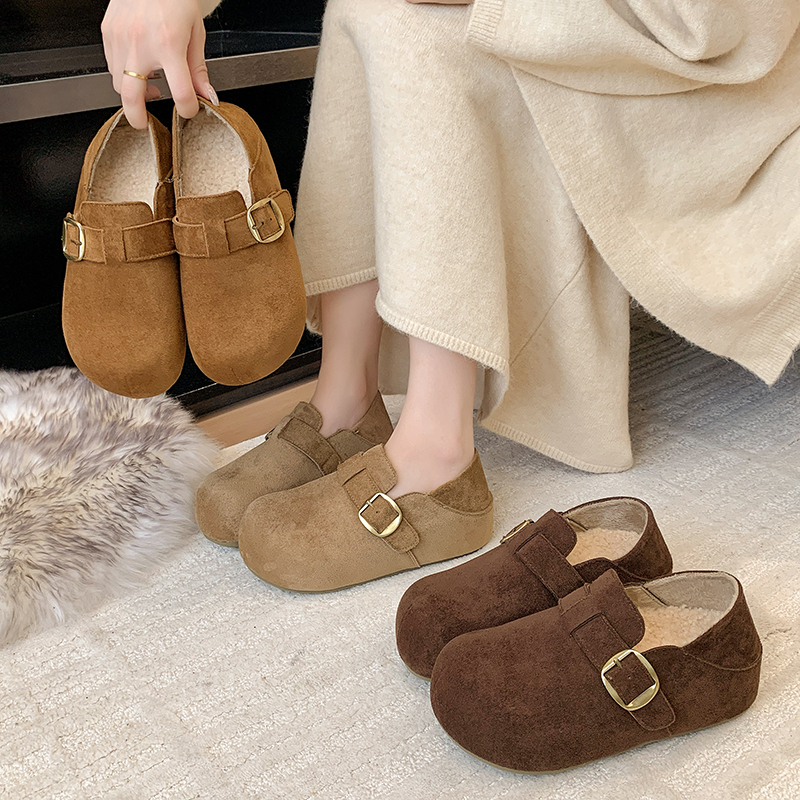 女鞋爆款懒人一脚蹬休闲棉鞋