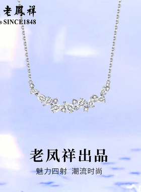 老凤祥足银紫藤花项链女轻奢小众设计感锁骨链情人节日生日礼物